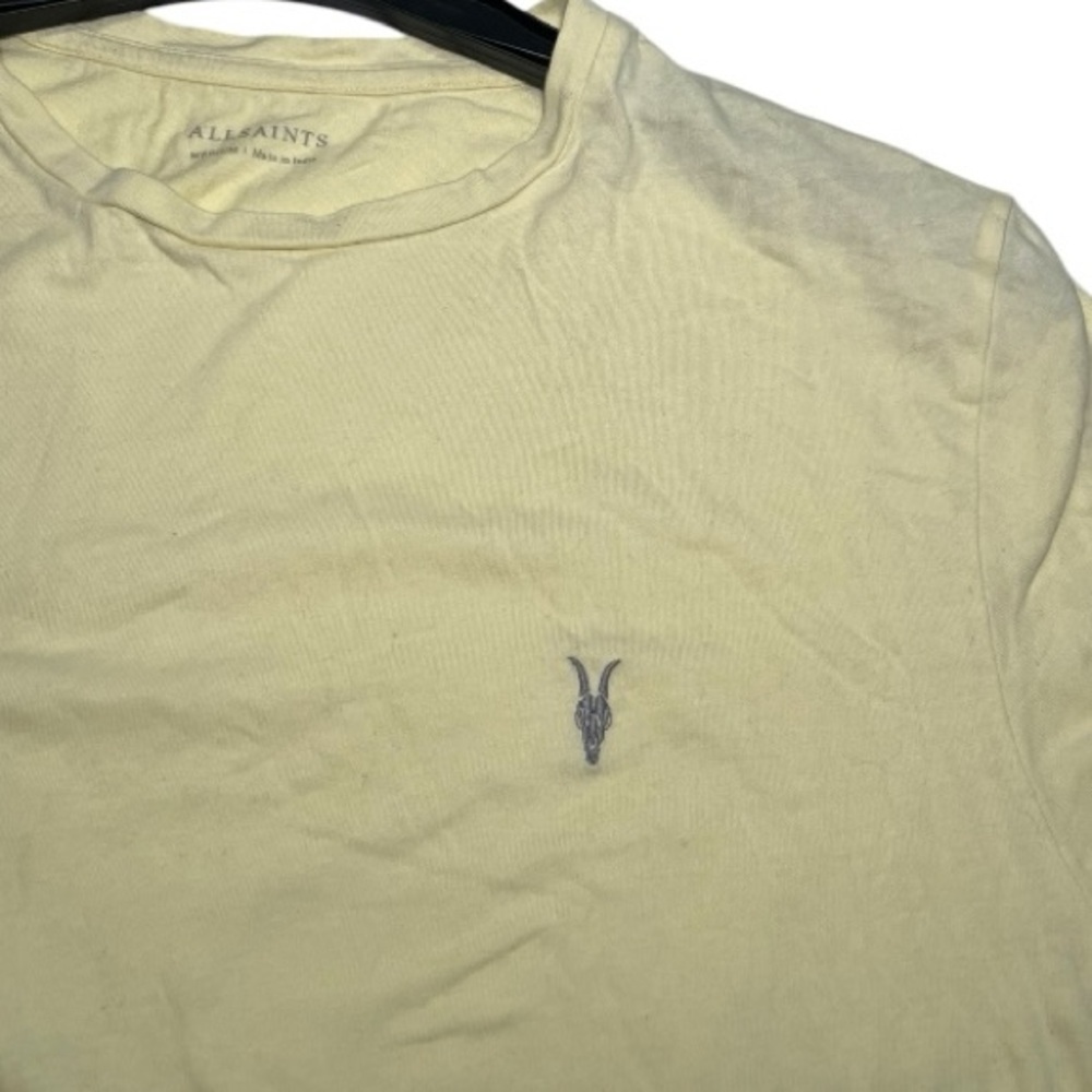 Gently Used- All Saints Yellow Slim Fit Short Sleeve Tee Size M - Picture 6 of 8